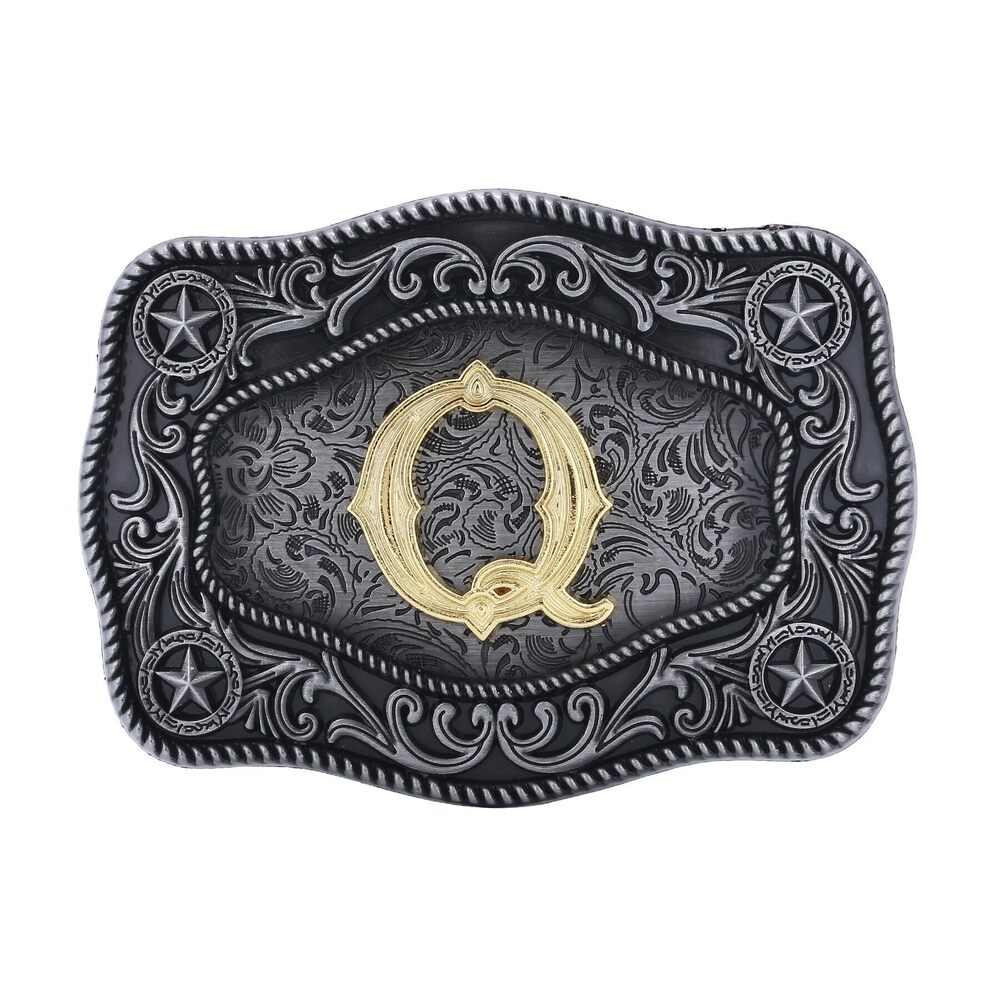 6049 Western Belt Buckles , Initial Letters Q Custom Texas Cowboy Belt